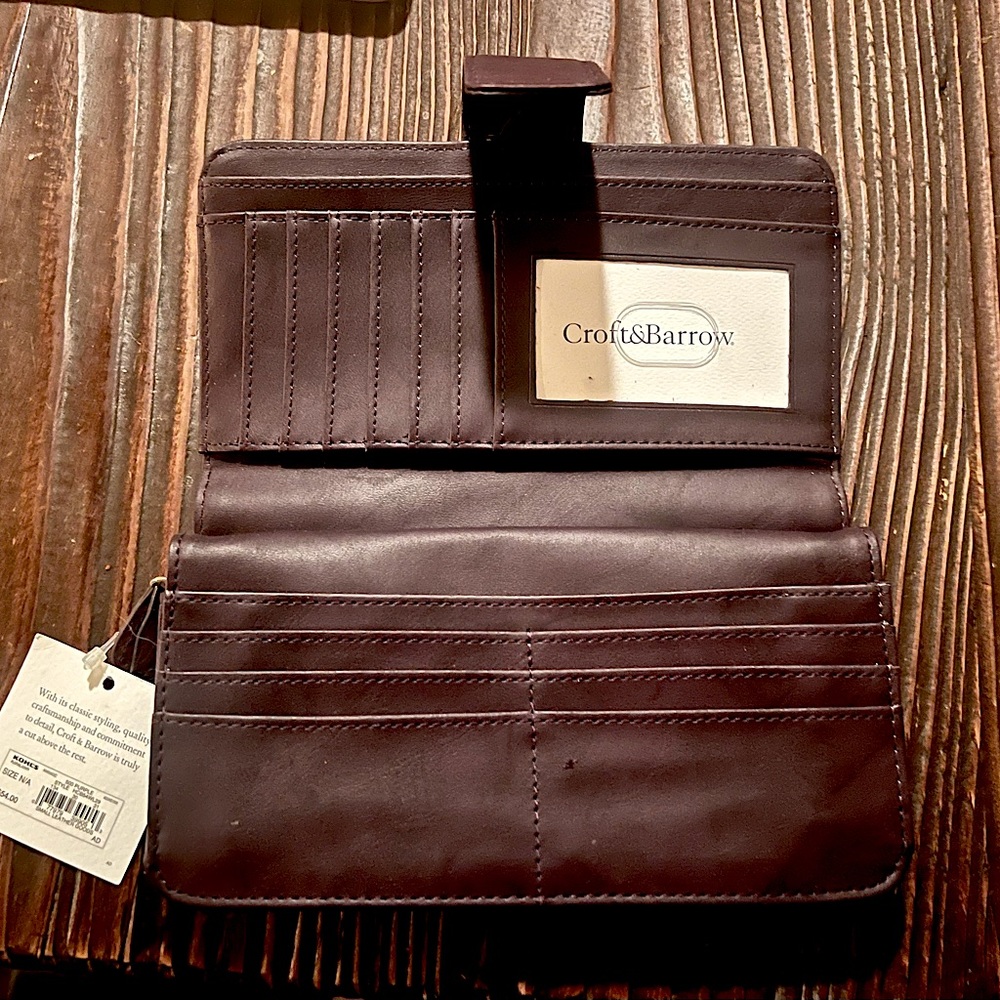 COPY - Wallet - Brown Leather Fits 14 credit card size cards, window for ID, zi…